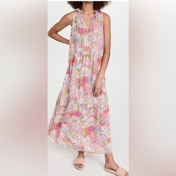 BB Dakota Women’s Floral Maxi Dress Size M Pink Multicolor Recycled DB - Picture 1 of 10